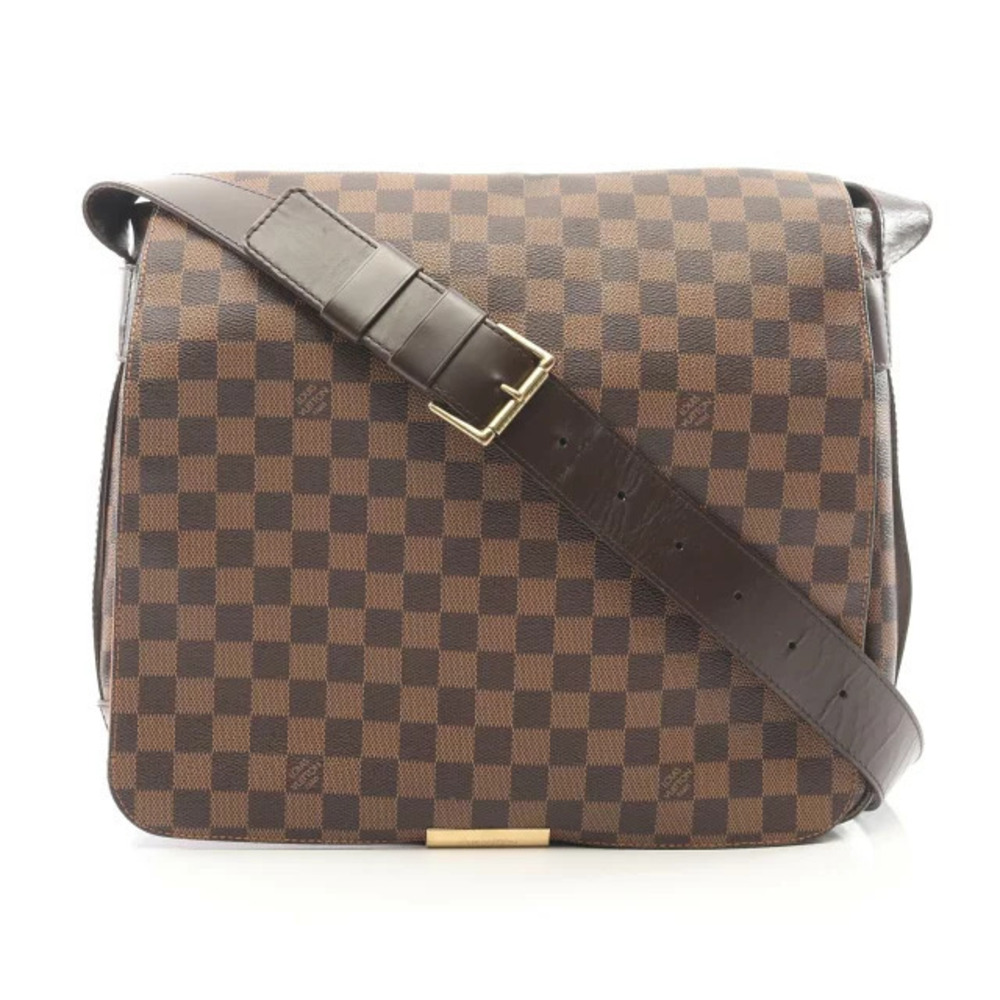 Louis Vuitton Bastille Damier Ebene Brown Shoulder Bag Canvas Leather Brown